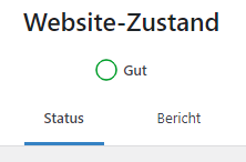 Screenshot vom WordPress Website-Zustand-Anzeiger